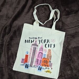 New York City Canvas Tote Bag - White